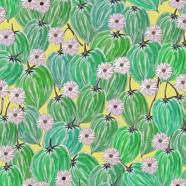 Motif Décoration Collection 231 Physalis n°2 Tissus Floral Vert by Zéphyr and Co